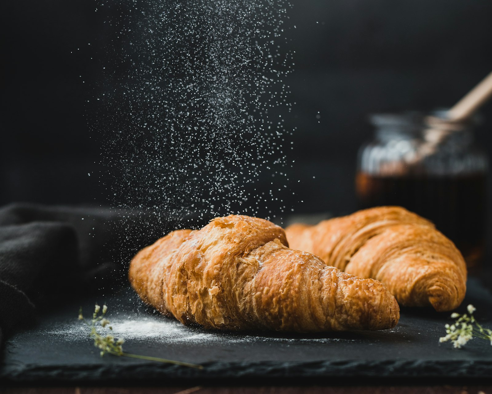 Golden croissants fresh from the oven